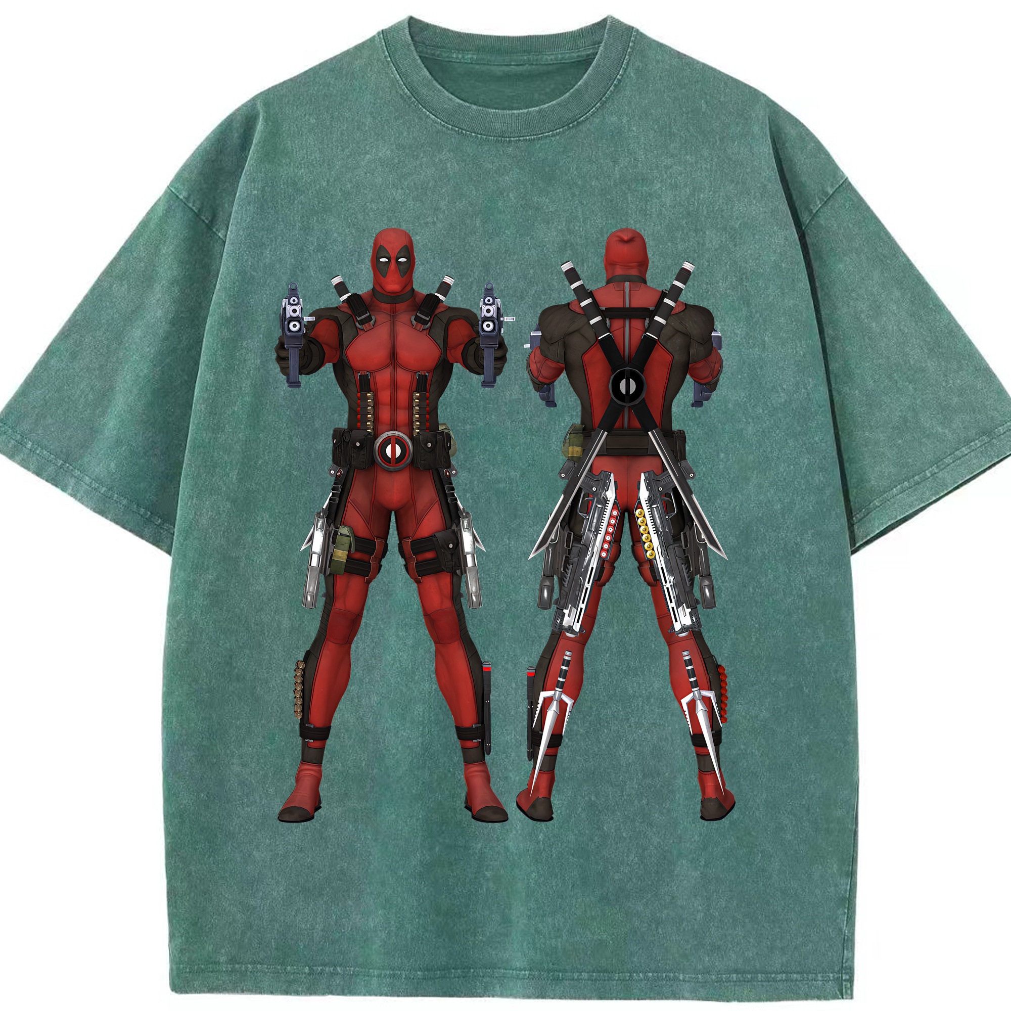 （画像用） Deadpool デッドプール 綿100% ヴィンテージ風 半袖Tシャツ（フロントプリント）